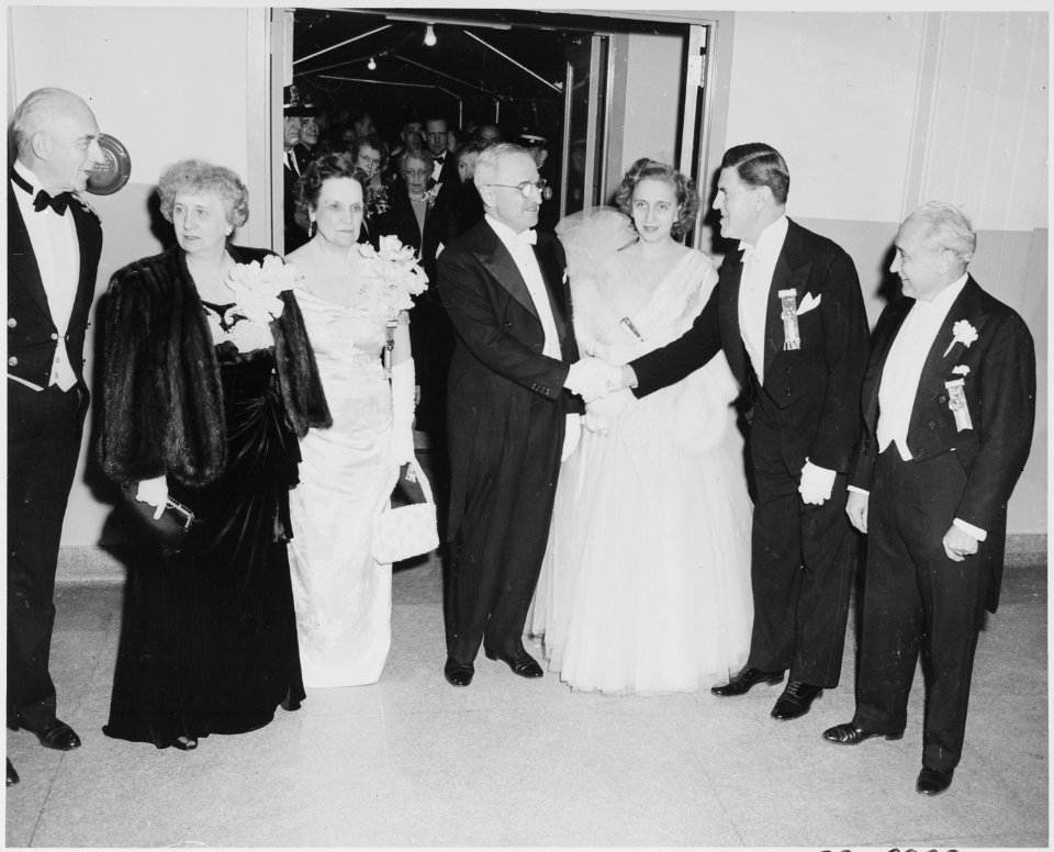Photograph of the presidential party at the Inaugural Ball, held at the National Guard Armory in Washington, (from... - NARA - 200071