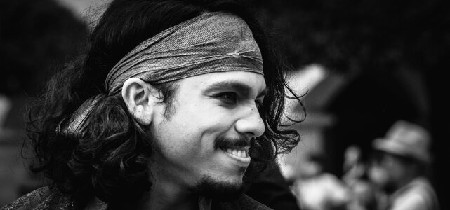 Pirate black and white portrait