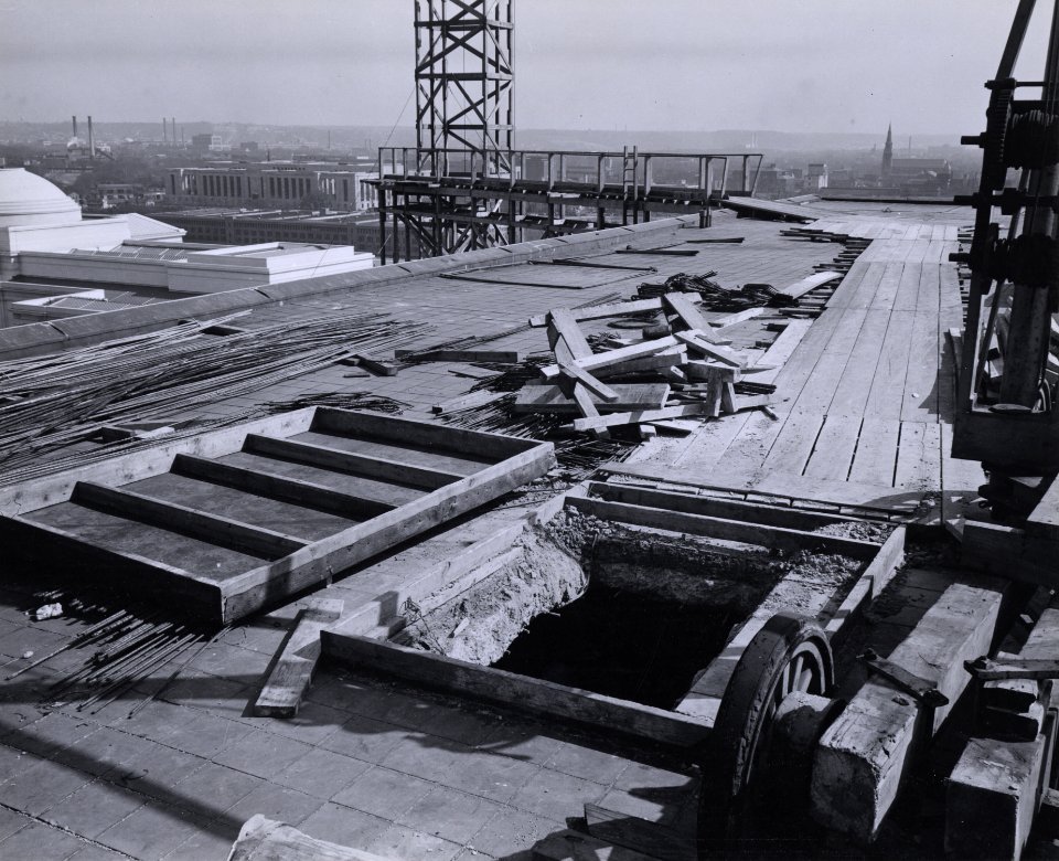 Photograph of the Roof of the National Archives Building during Construction, Washington, D.C. (35898756732)