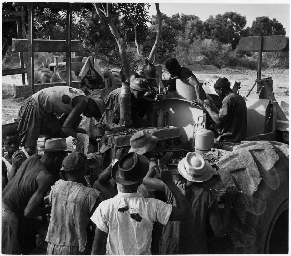 Photograph of Native Workers in French West Africa Learning About United States Machinery - NARA - 541635