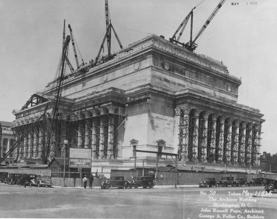 Photograph of the Almost Complete Construction of the Exterior of the National Archives Building, Washington, D.C. (36379887420)