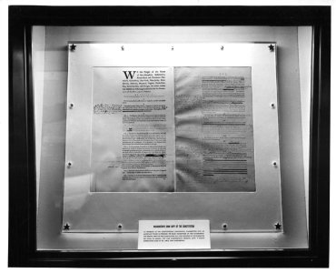 Photograph of Washington's Copy of the Constitution on the Freedom Train (19058355566)