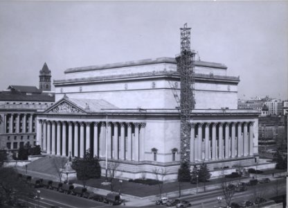 Photograph of the National Archives Building during Contruction, Constitution Avenue and 7th Street, Washington, D.C. (35226353764)
