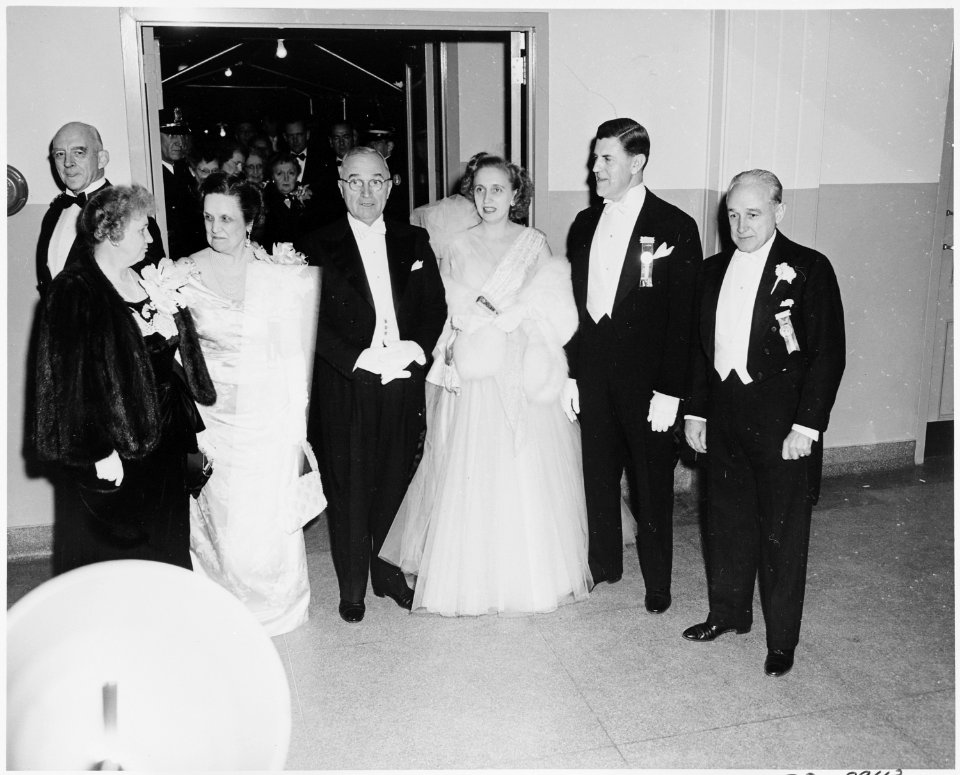 Photograph of the presidential party at the Inaugural Ball, held at the National Guard Armory in Washington, (from... - NARA - 200073