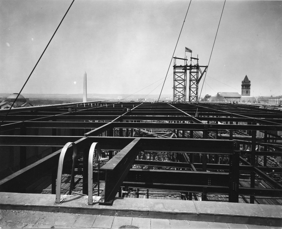 Photograph of the Roof of the National Archives Building during Construction of the Extension (36057319872)