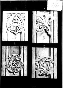 Photograph of four sculpted ornaments Cuypershuis 0686 (017)