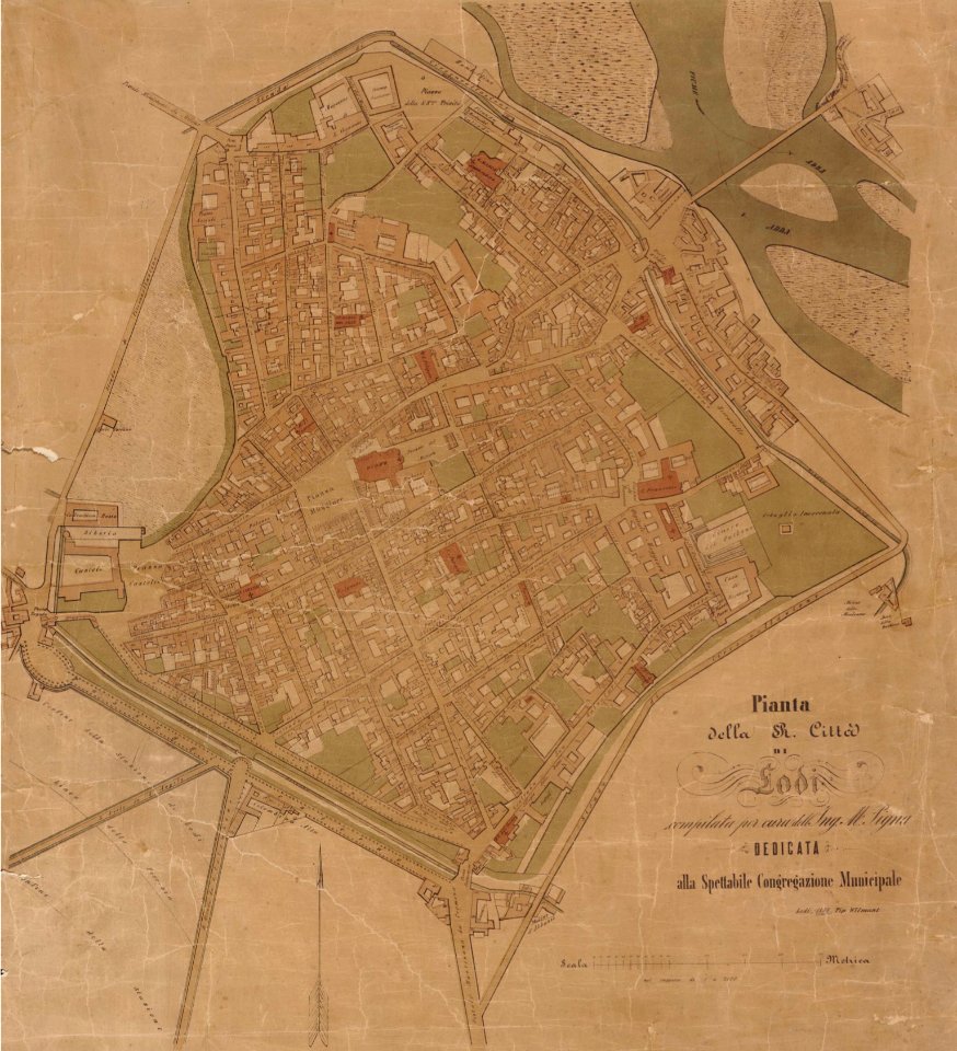 Pianta della Regia Città di Lodi - 1859