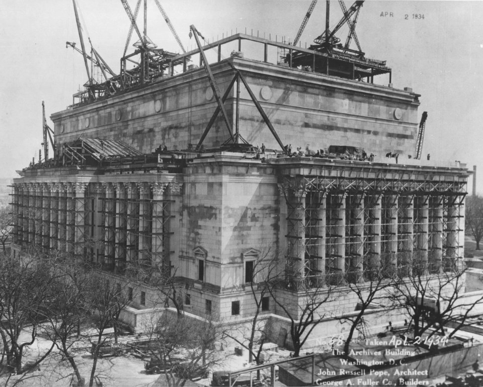 Photograph of the Almost Complete Construction of the Exterior of the National Archives Building, Washington, D.C. (36379888750)