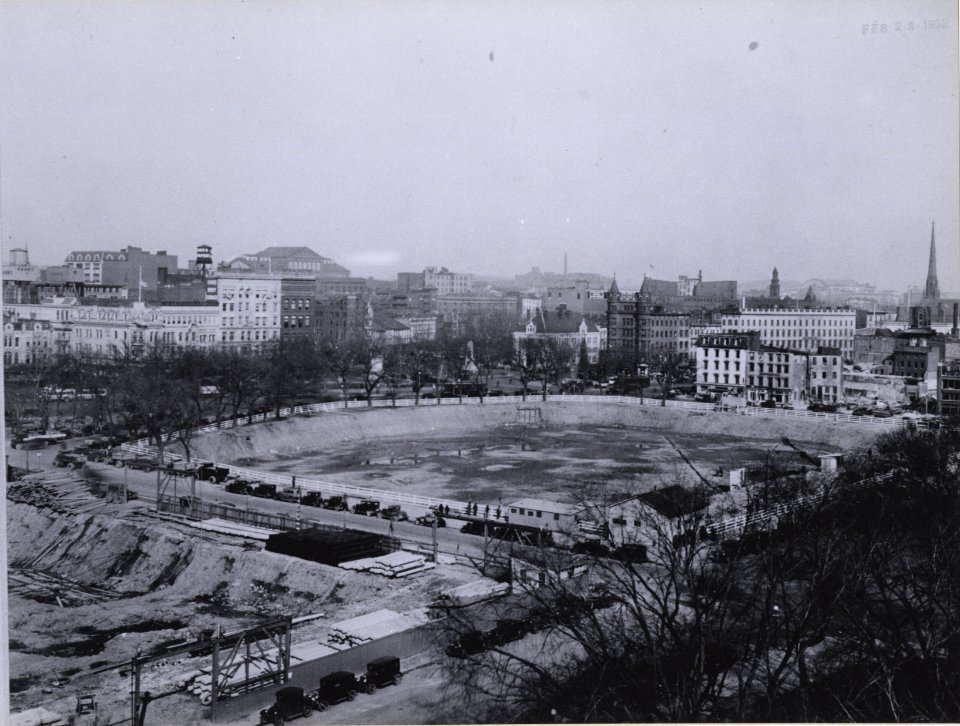 Photograph of the Entire Cleared Site for the National Archives Building, Looking Northeast, Washington, D.C. (35944692134)