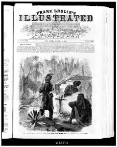 Pickets of the First Louisiana Native Guard guarding the New Orleans, Opelousas and Great Western Railroad - From a sketch by our special artist. LCCN92515036
