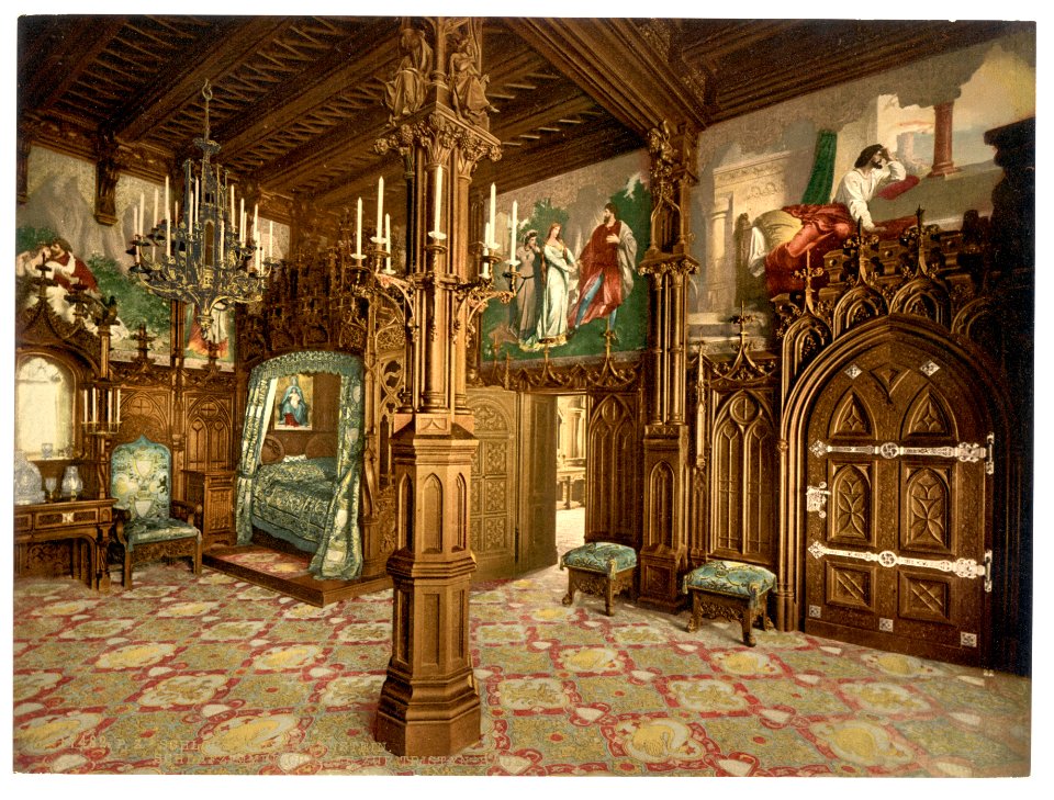 Pictures of Tristan story, bedroom, Neuschwanstein Castle, Upper Bavaria, Germany-LCCN2002696259