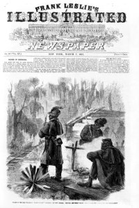 Pickets of the First Louisiana Native Guard guarding the New Orleans, Opelousas and Great Western Railroad - From a sketch by our special artist. LCCN92515036 (cropped)