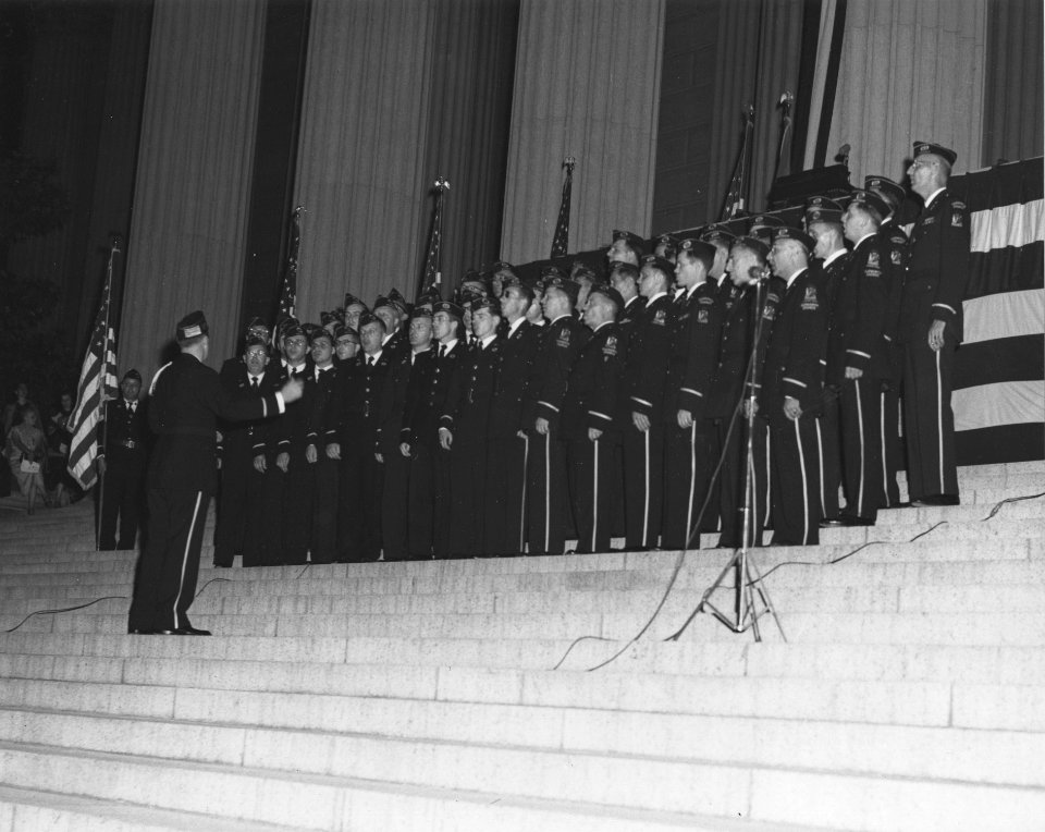 Photograph of Winning Choral Group of American Legion, Ceremony Lighting the National Archives Building (35633855555)