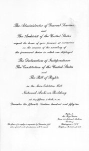 Photograph of Program for Charters of Freedom Unveiling (35323036065)