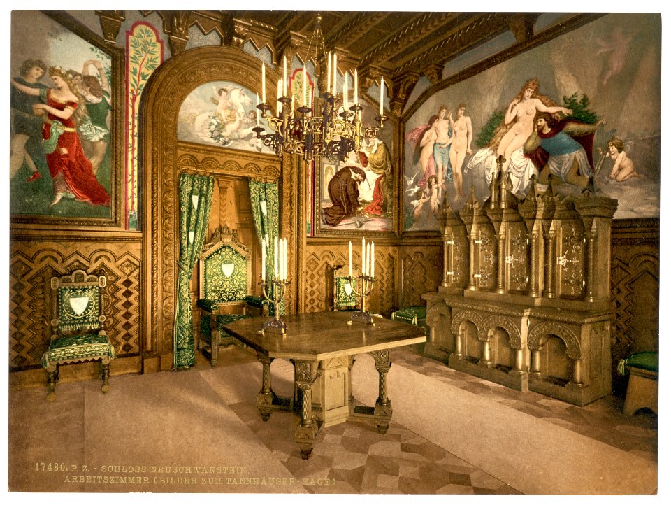 Pictures of the Tannhauser story, Arbeitszimmer, Neuschwanstein Castle, Upper Bavaria, Germany-LCCN2002696257