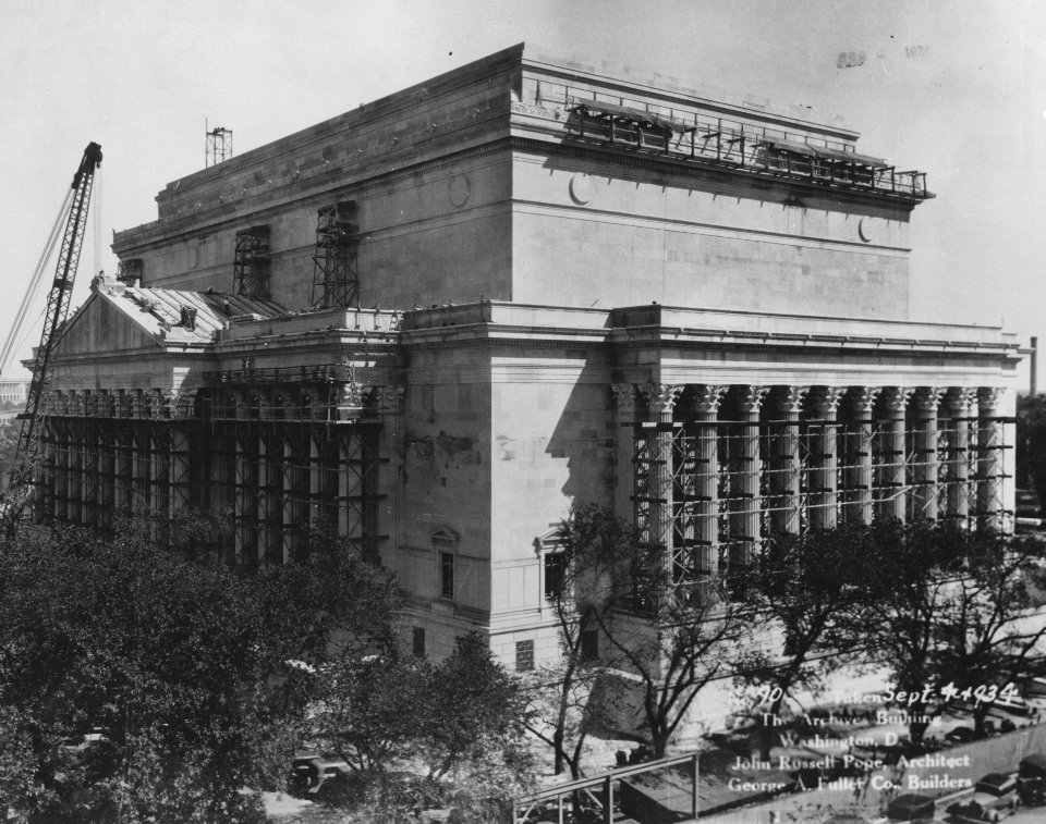 Photograph of the Almost Complete Construction of the Exterior of the National Archives Building, Washington, D.C. (36379912510)