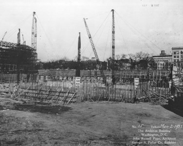 Photograph of the Construction of the Walls of the National Archives Building, Washington, D.C. (36731699566)