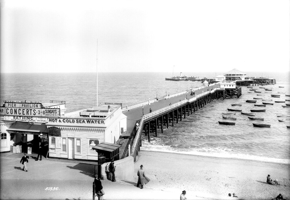 Pier and paddle steamers, Clacton-on-Sea, Essex RMG G03071