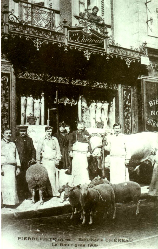 Pierrefitte (93) Boucherie Chéreau Le Boeuf Gras 1909