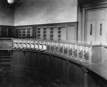 Photograph of the Pneumatic Tube System in the Control Desk of the Central Research Room, National Archives Building (36184454036)