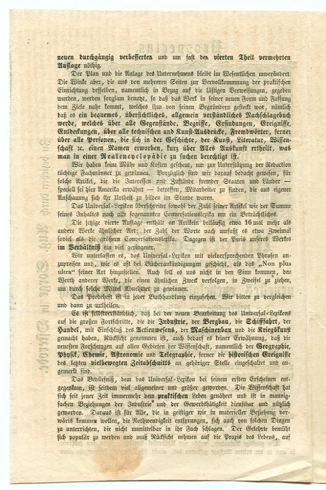 Pierer's Universal-Lexikon der Vergangenheit und Gegenwart. Vierte Auflage. Prospectus. Seite 2