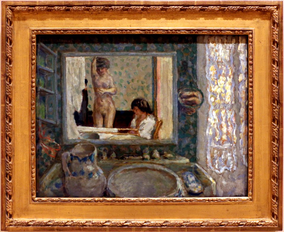 Pierre bonnard, lo specchio nella stanza verde, 1908