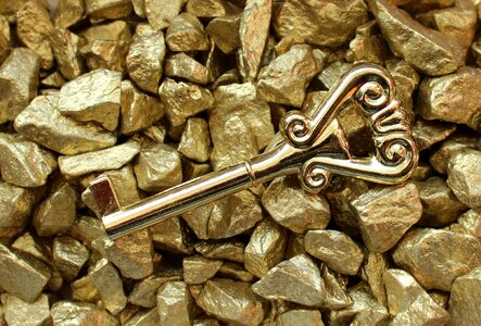 Metal entrance golden key