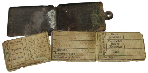 Piastrina identificativa di un soldato austro-ungarico