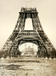 Pierre Petit Eiffel Tower under construction photo