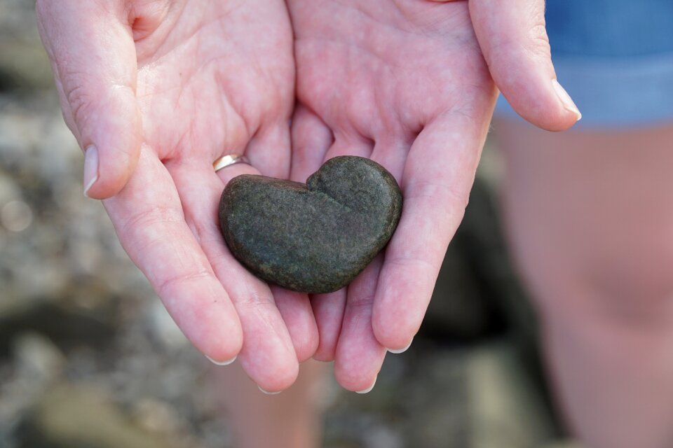 Love stone heart nature