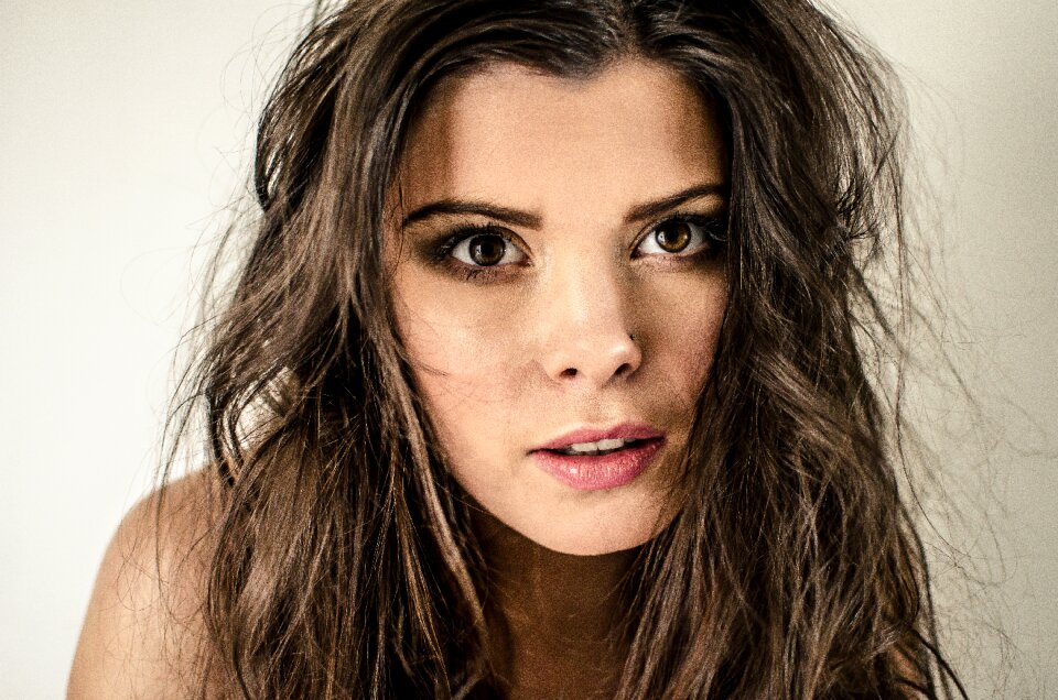 Brunette woman face female
