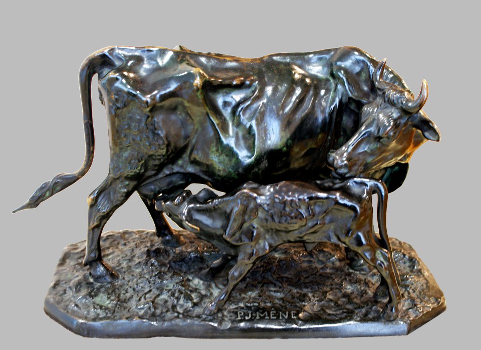 Pierre Jules Mène. The Flemish cow with calf