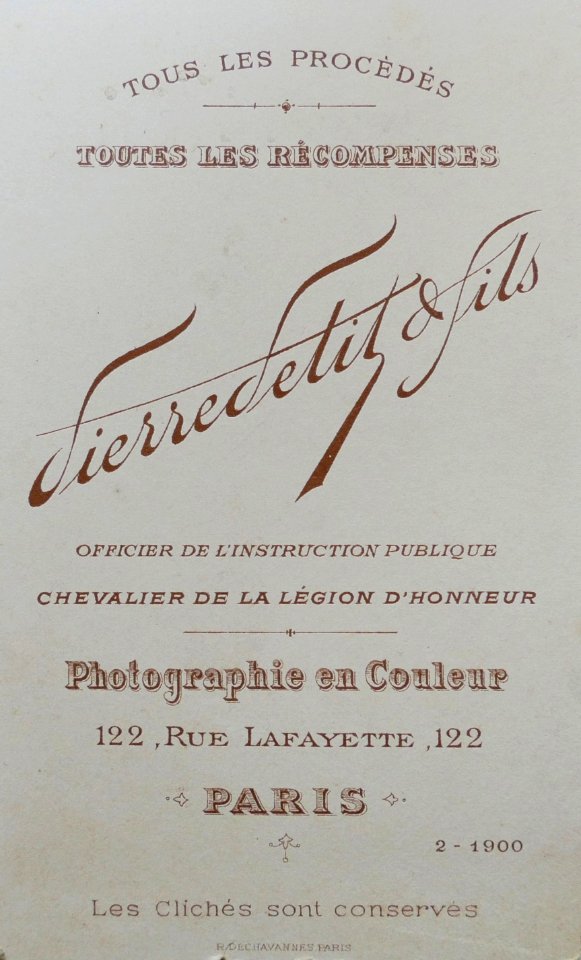 Pierre Petit c d v dos 1900