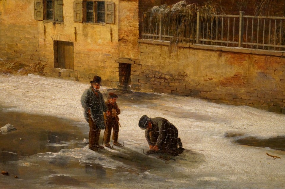 PierreFrançois De Noter (Walem 1779-Gent 1842) - Wintergezicht in Gent, 1838 (detail)