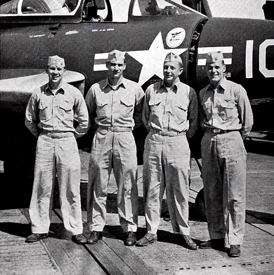 Pilots of VF-24 aboard USS Essex (CVA-9), circa in 1955