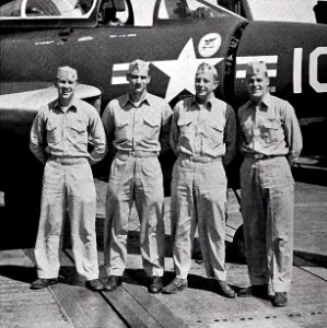 Pilots of VF-24 aboard USS Essex (CVA-9), circa in 1955
