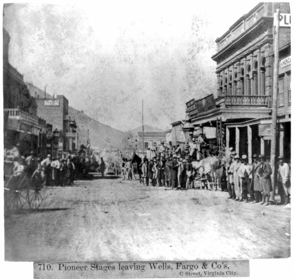 Pioneer Stage leaving Wells, Fargo & Co.'s. C Street, Virginia City LCCN2002722014