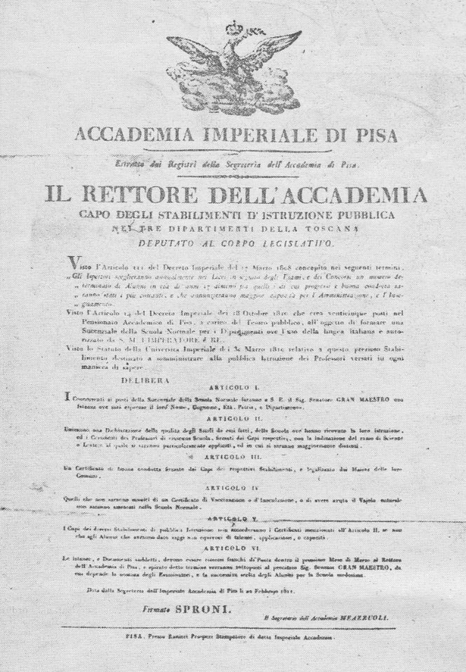 Pisa Normale Regolamento1811