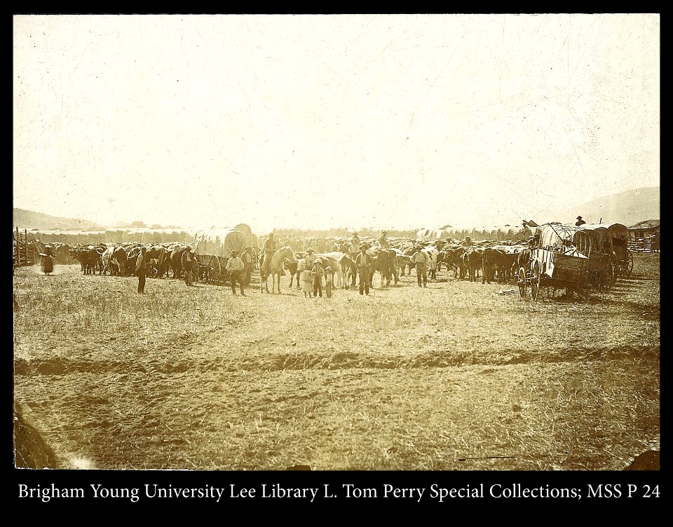 Pioneers and wagons 1870