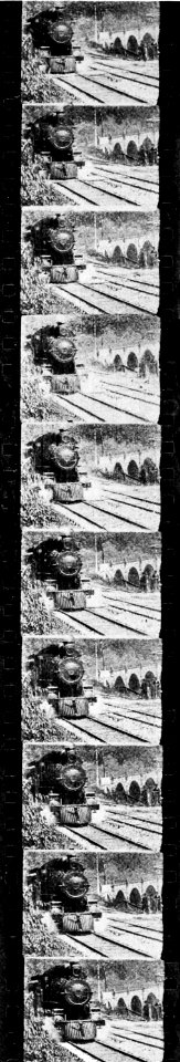 PSM V52 D199 Film strip of an approaching train