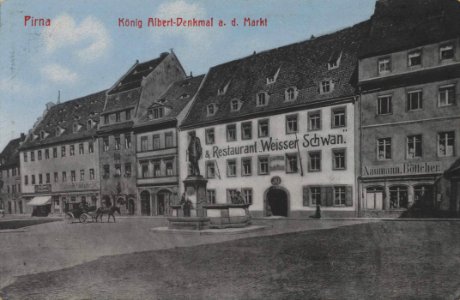 Pirna, Sachsen - König-Albert-Denkmal am Markt (Zeno Ansichtskarten)