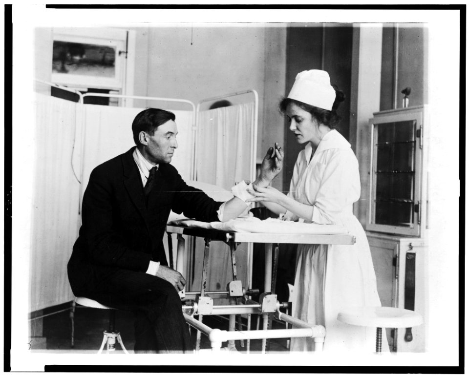 Public Health Service nurse treating patient LCCN93503527