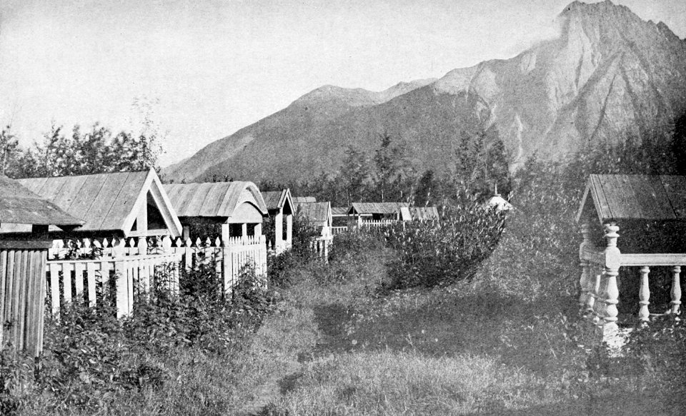 PSM V54 D203 Tsimishian cemetery in hazelton bc