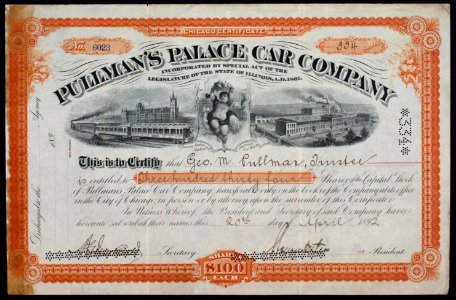 Pullman's Palace Car Comp 1892 photo