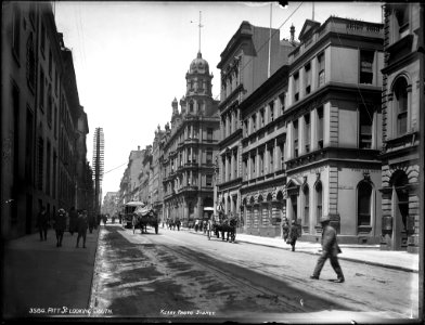 Pitt Street, Sydney, looking south from The Powerhouse Museum Collection photo