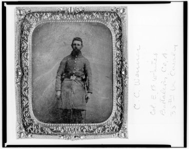 Pvt. C.C. Wenner, Co. A., 35th Virginia Cavalry, C.S.A., three-quarter length portrait, facing front LCCN2005695734