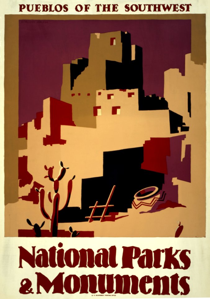 Pueblos of the Southwest poster, ca. 1935