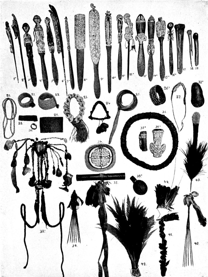 PSM V52 D033 Utensils and ornaments from southeastern new guinea
