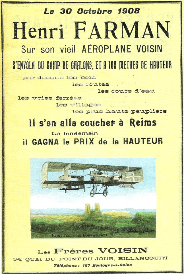 Pub Voisin vol Farman