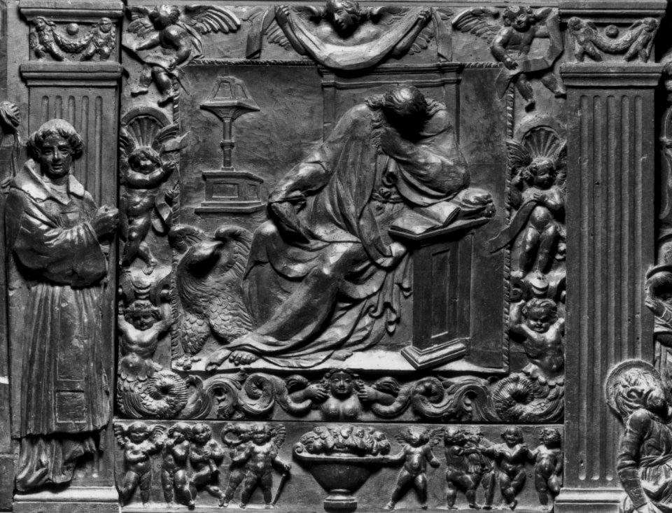 Pulpito della Passione, san giovanni evangelista, XVII secolo